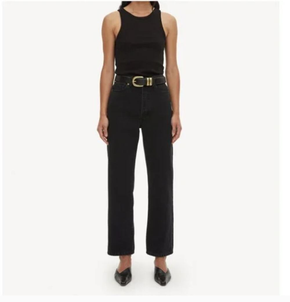 BY MALENE BIRGER Milium High-Rise Straight Denim Jeans Black Sz 25 $300 {3A11}